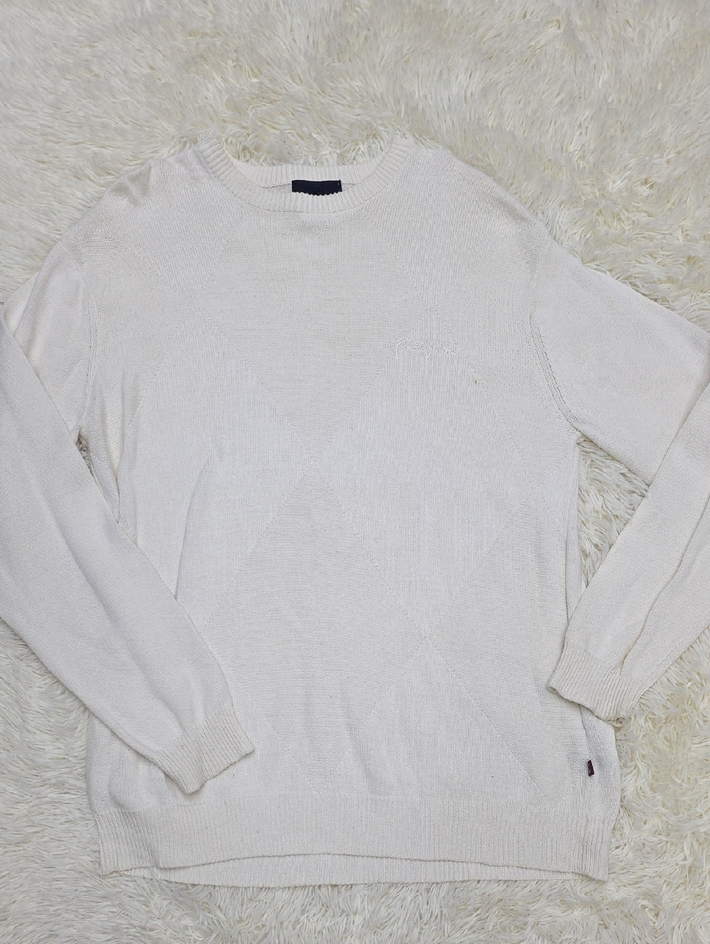 Phat Farm Men's Cream Crewneck Sweater - Soft Knit